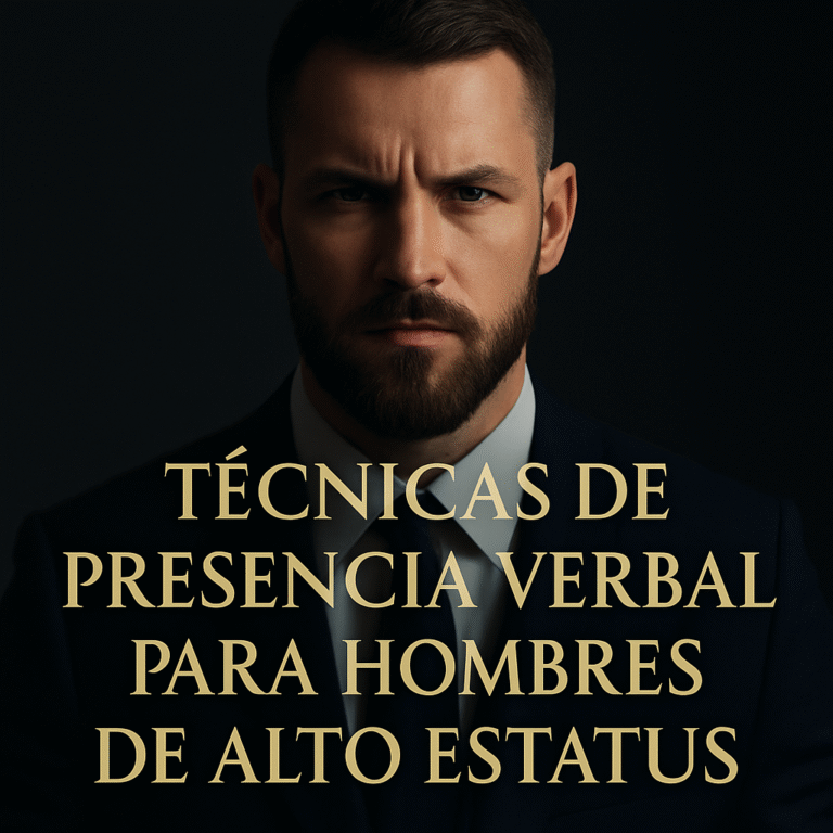 Técnicas de presencia verbal para hombres de alto estatus. Aprende a dominar tu tono, pausas y lenguaje para imponer respeto con cada palabra.