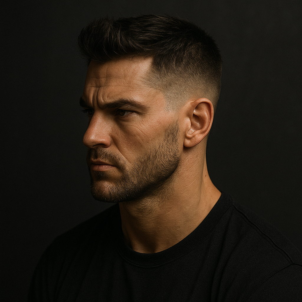 3. Crew cut moderno con volumen superior 3. Crew cut moderno con volumen superior