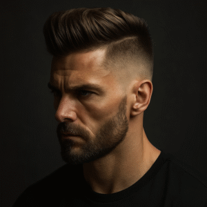 1. Pompadour texturizado con degradado alto 1. Pompadour texturizado con degradado alto